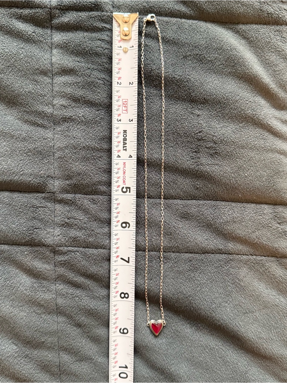 James Avery Red Enamel Heart Sterling Silver Necklace 18”